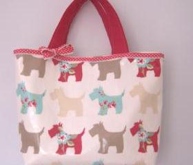 Scottie dog oilcloth bag