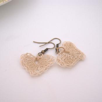 Crochet heart earrings