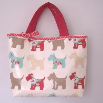 Scottie dog oilcloth bag
